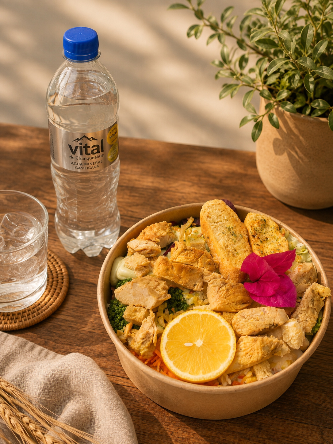 Bowl de Pollo + agua mineral