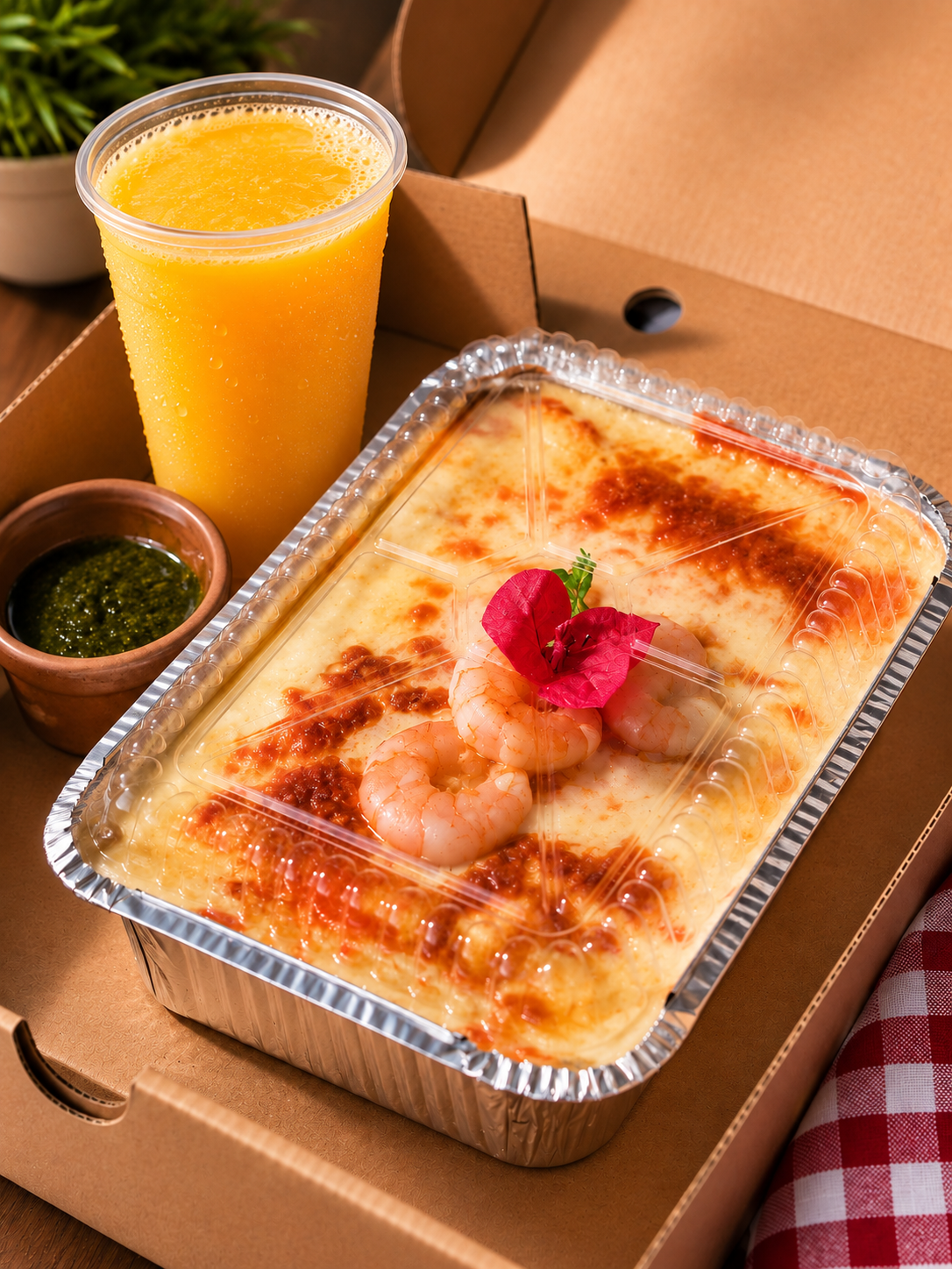 Lasagna 600 gramos + jugo natural